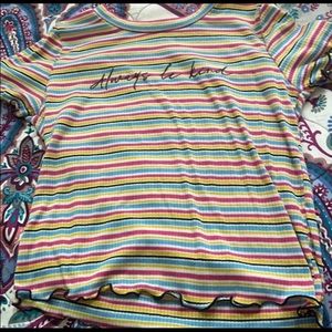 Always be kind ruffle crop top